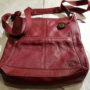 The SAK red leather handbag